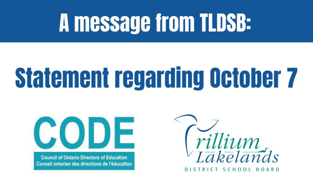 A message from TLDSB - Oct 7 website